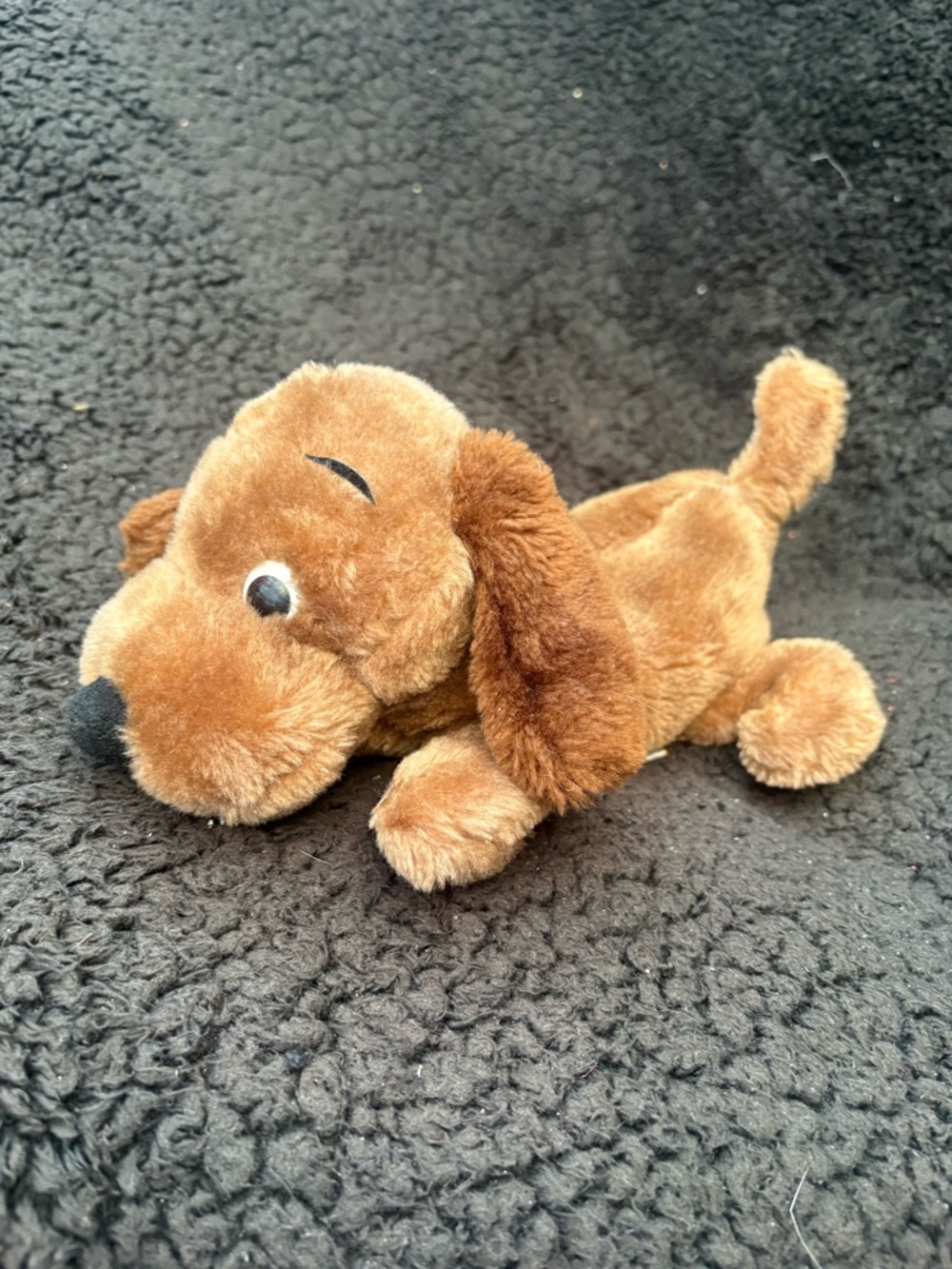 1970s R. Dakin Drooper Puppy Dog Plush Brown Googly Eyes Stuffed Animal Retro